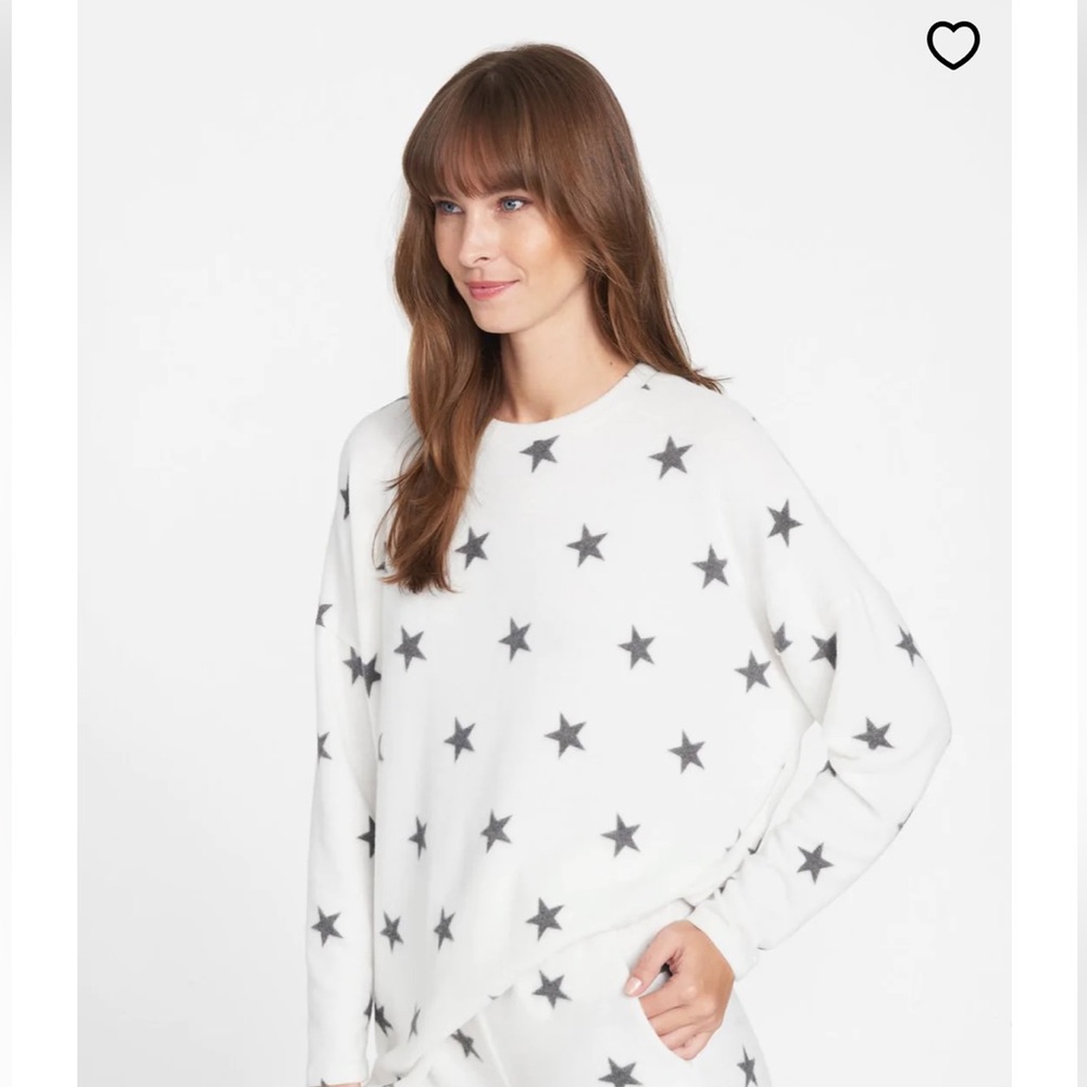 TALL - Comfy Soft Long Sleeve Pullover Sweater Star Patterned Top - Picture 6 of 6